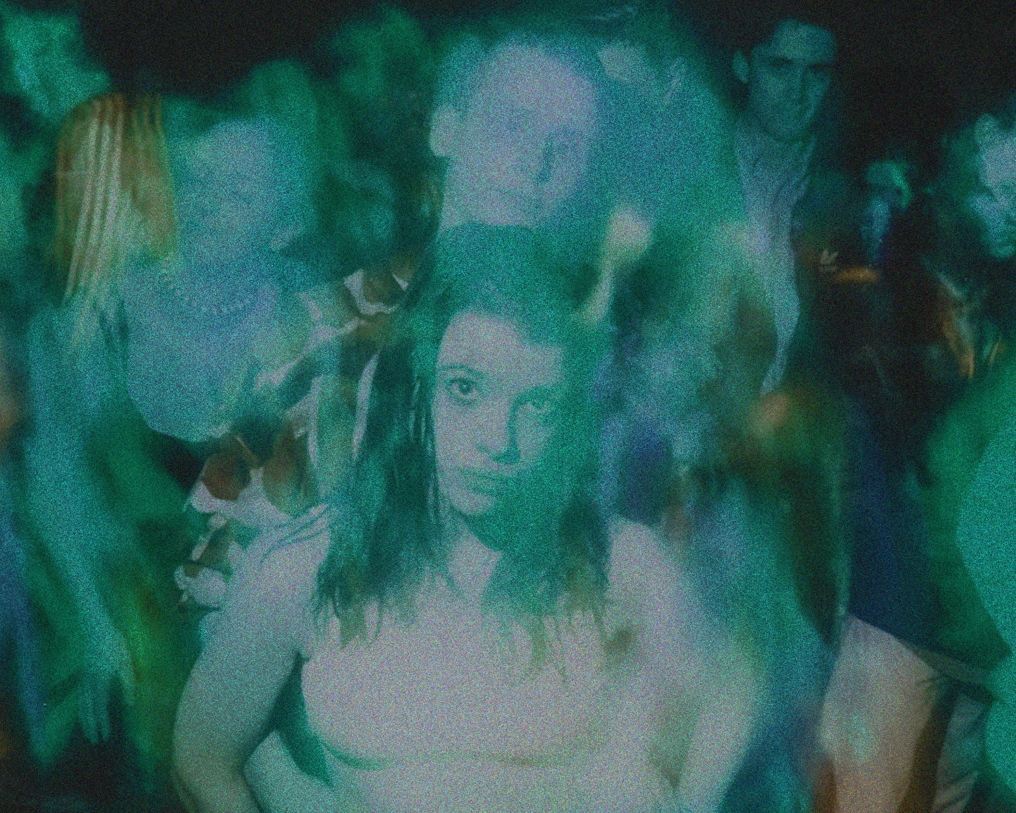 Green rave faces